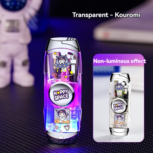 Transparent luminous fingertip spinning gyro lighter