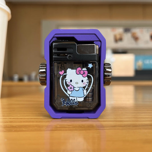 Cute cartoon decompression lighter windproof with flash （Free shipping）